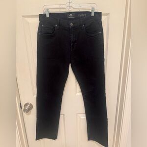 7 For All Mankind Black Straight Jeans